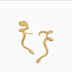 Kendra scott Phoenix Ear Climber Earrings in Vintage Gold- snake earrings